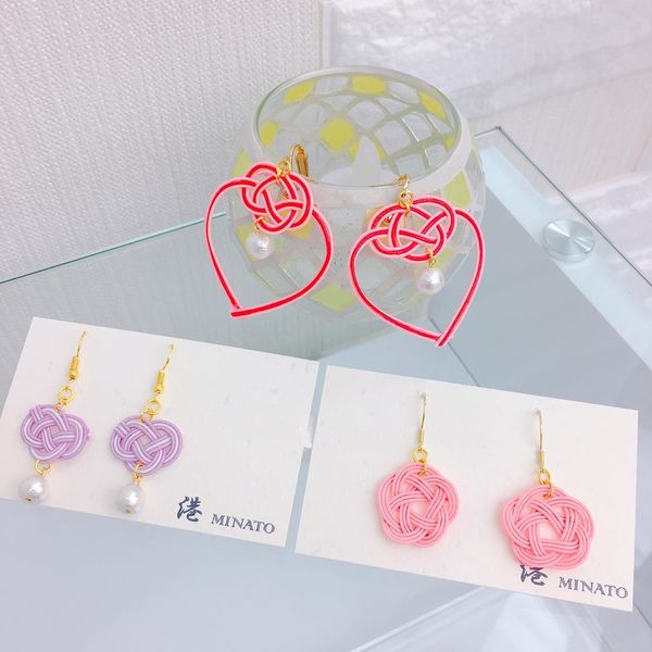 水引を使ったアクセサリー！！縁を結ぶお守りにも、大切なパートナーとのペアアクセサリー！！